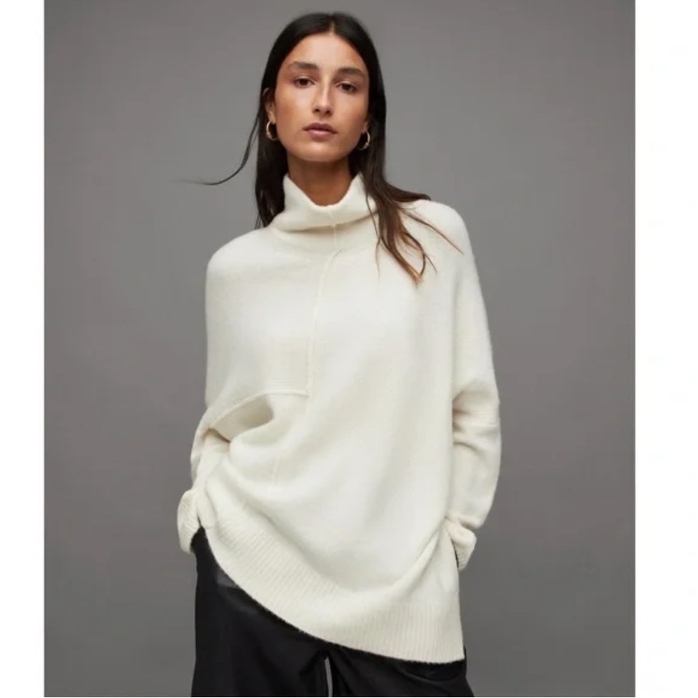 AllSaints Lock Roll Neck Asymmetric Sweater Sz Lrg